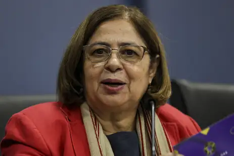 Brasília (DF), 15/08/2024 - A ministra das Mulheres, Cida Gonçalves, durante o lançamento da nova plataforma do Retrato das Desigualdades de Gênero e Raça, no ministério do Planejamento. Foto: Marcelo Camargo/Agência Brasil