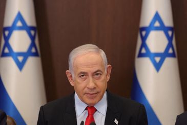 Primeiro-ministro de Israel, Benjamin Netanyahu, durante reunião semanal de seu gabinete em Jerusalém