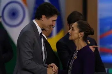 Rio de Janeiro (RJ), 18/11/2024 –  O primeiro-ministro do Canadá, Justin Trudeau e a presidente do México, Claudia Sheinbaum
durante abertura do G20, no MAM, na zona central da capital fluminense. Foto: Tomaz Silva/Agência Brasil