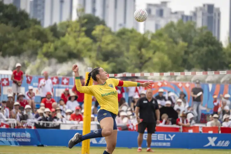 The World Games 2025 Chengu, China - Fistball Preliminary Round Women Game 22 - Gold Medal Match - Brazil vs Switzerland - Cecília Jaques - seleção brasileira feminina de punhobol 