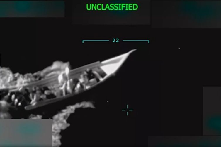 Donald Trump Truth Social/Divulgação Venezuela, 03/09/2025 - Ataque a uma embarcação que realizava transporte de drogas na Venezuela. Foto: Donald Trump Truth Social/Divulgação