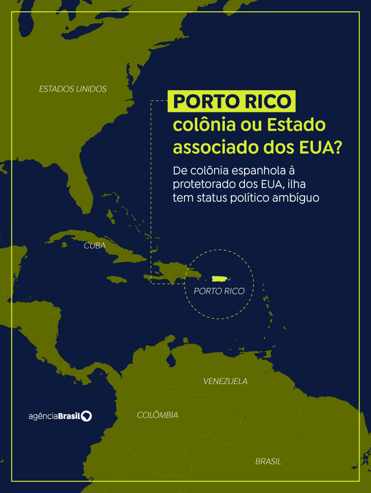 Localização de Porto Rico no mapa das Américas
