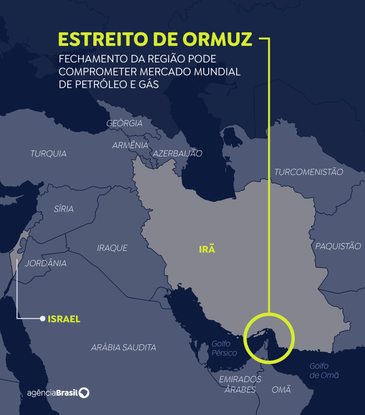 Arte/EBC Mapa Estreito de Ormuz
