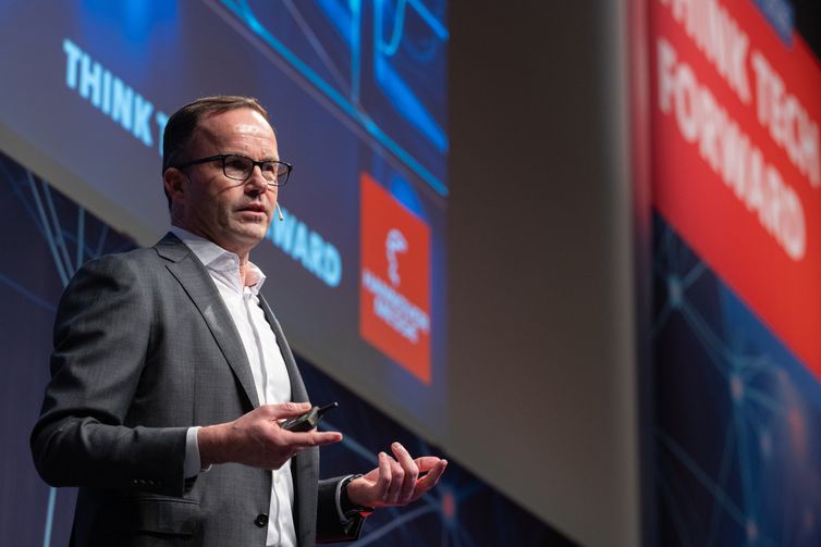 Hannover, 05/03/2026 - Dr. Jochen Köckler, CEO da Deutsche Messe, na feira de tecnologia Hannover Messe 2026, a maior feira de tecnologia industrial do mundo. Foto: Hannover Messe/Divulgação