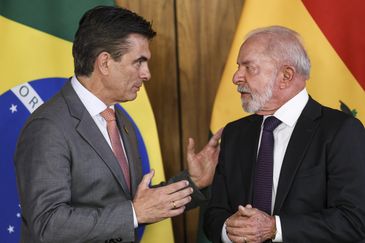 Brasília (DF), 16/03/2026 - O presidente da República, Luiz Inácio Lula da Silva, recebe o presidente do Estado Plurinacional da Bolívia, Rodrigo Paz, no Palácio do Planalto. Foto: Marcelo Camargo/Agência Brasil