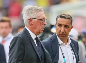 Reuters/Caean Couto/Proibida reprodução Soccer Football - FIFA World Cup 2026 - Round of 16 - Brazil v Norway - New York New Jersey Stadium, East Rutherford, New Jersey, U.S. - July 5, 2026
Brazil coach Carlo Ancelotti looks dejected after the match as Brazil are eliminated from the World Cup IMAGN IMAGES via Reuters/Caean Couto