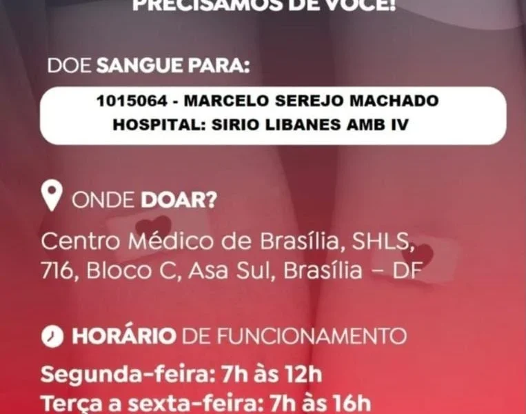 Campanha de Doação de Sangue em Apoio a Marcelo Serejo Machado